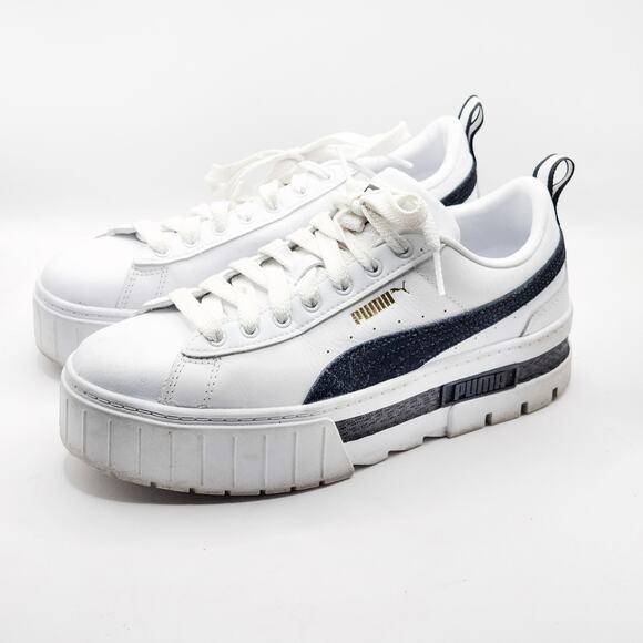 Puma Shoes - Puma Women’s Sneakers Mayze Platform White Leather Streetwear Athleisure Size 9